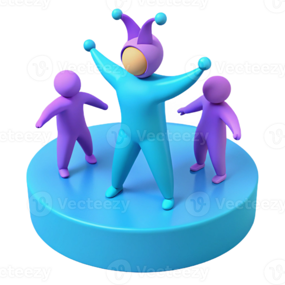 3D Cartoon Characters Fun and Joyful Illustration png