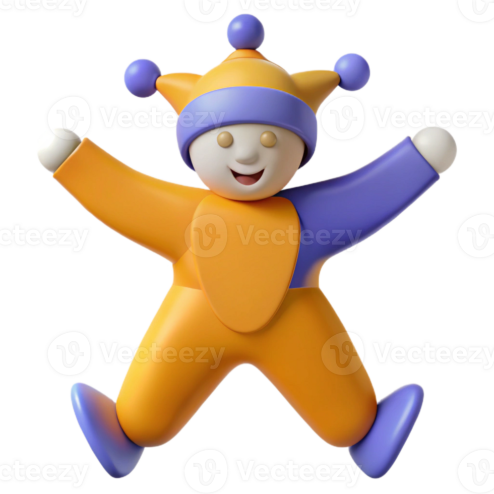3D Cartoon Jester Character Design png