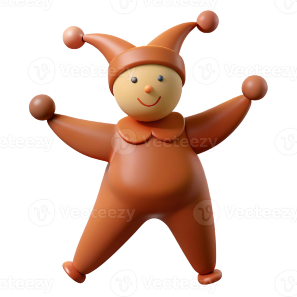 Cheerful 3D Cartoon Character with Jester Hat png
