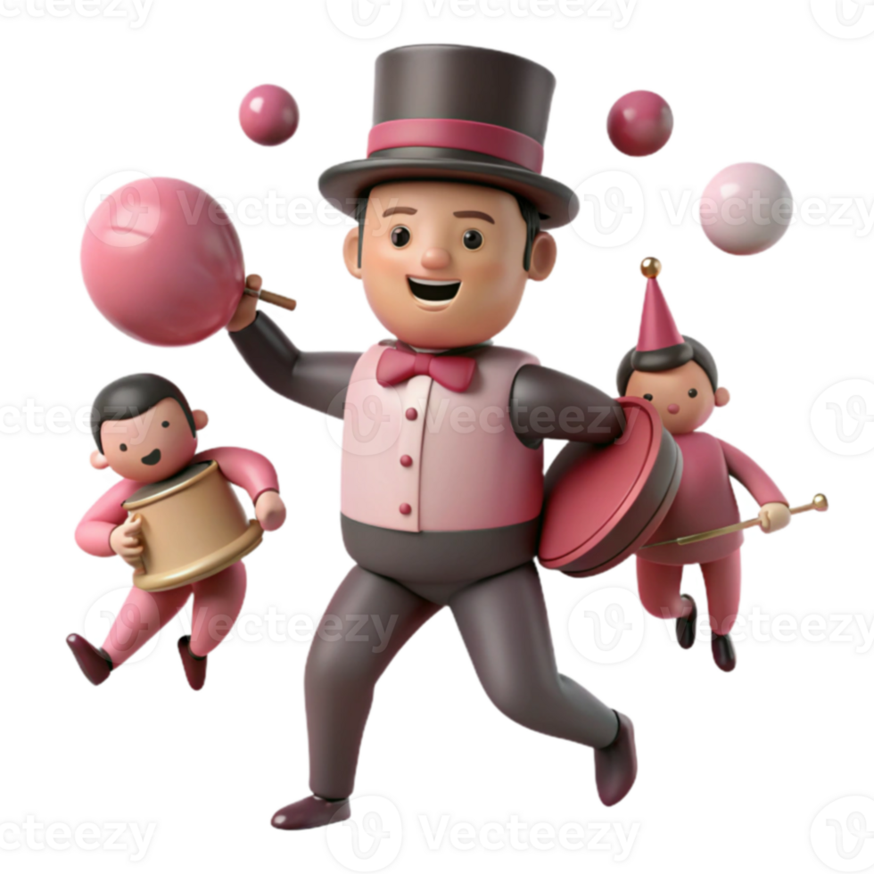 3D Cartoon Character Juggling png