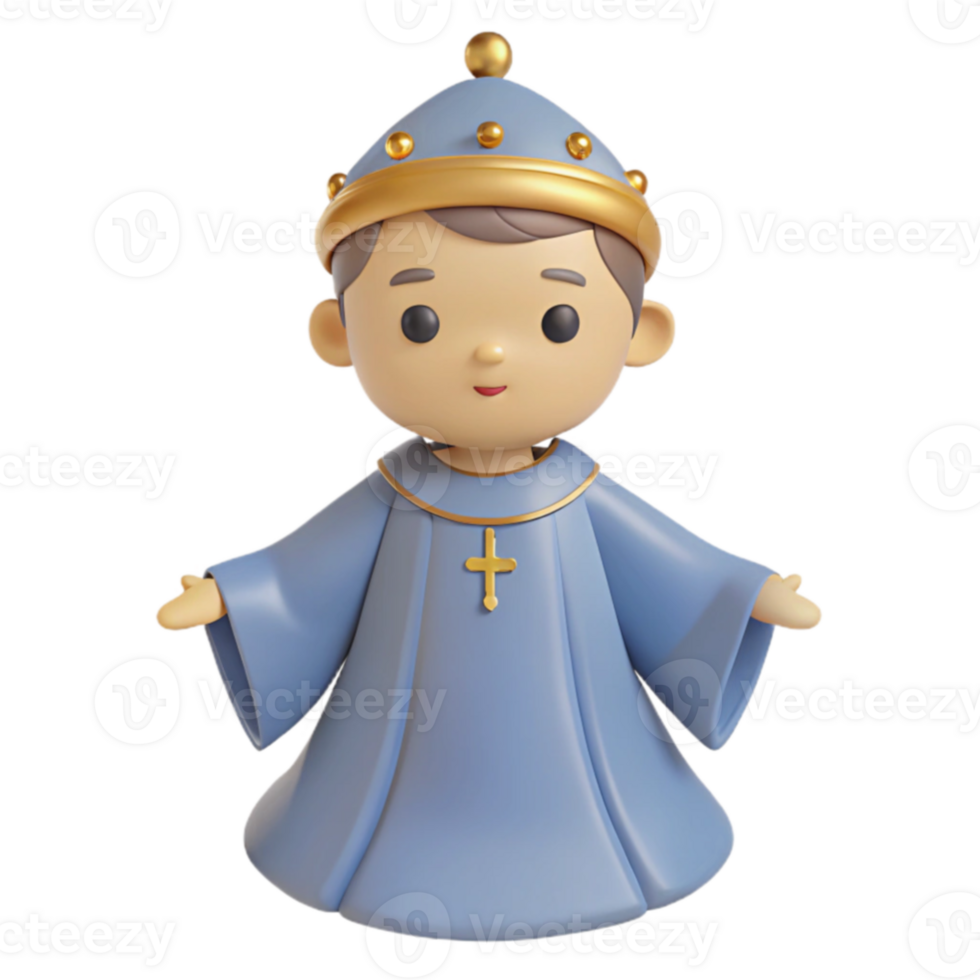 3D Rendered Illustration of a Boy in Religious Attire png
