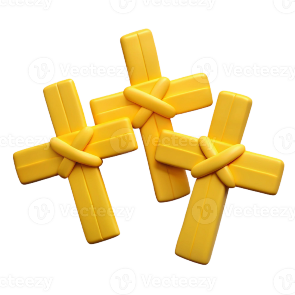 Three Yellow Crosses in a Row png