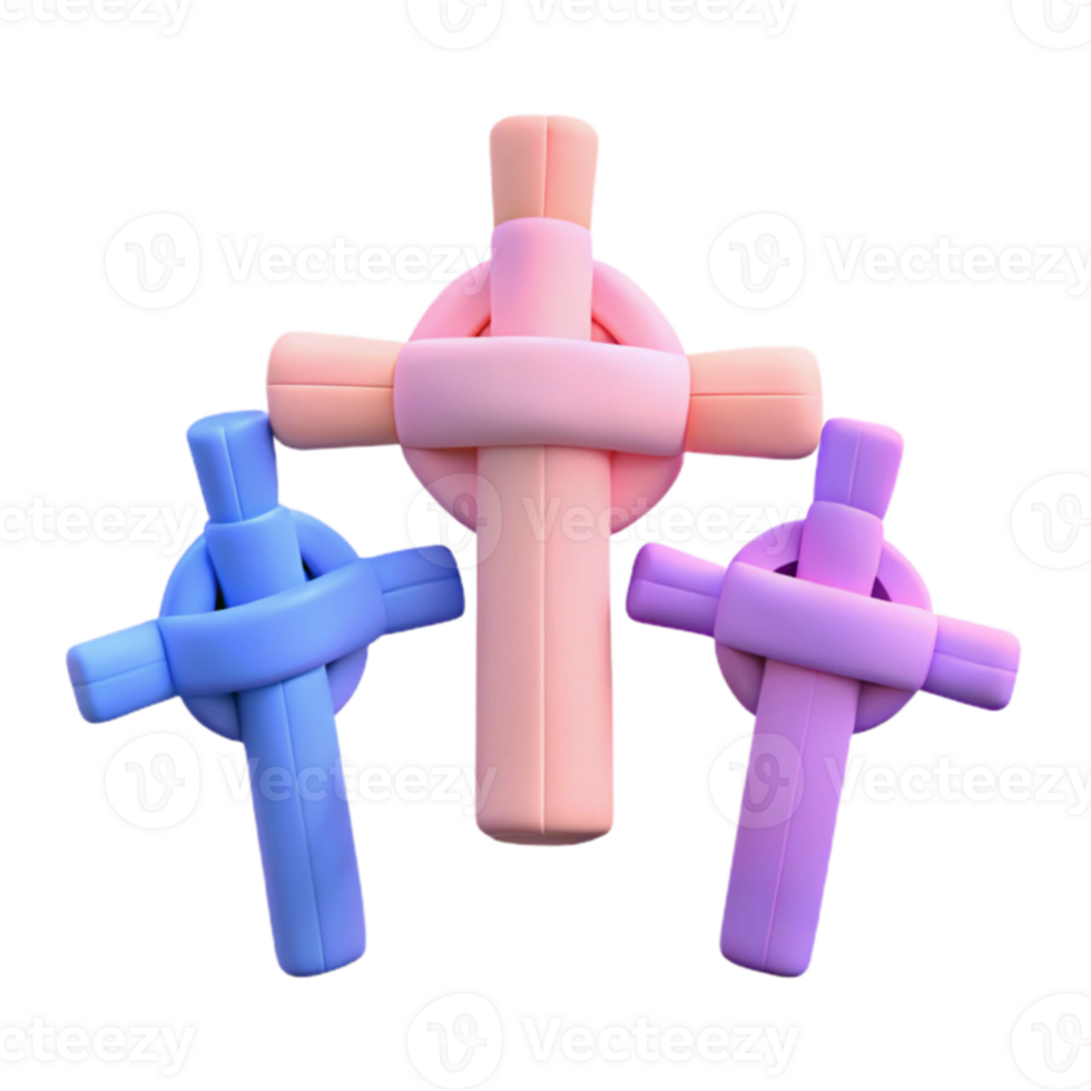 Three Colorful Crosses png