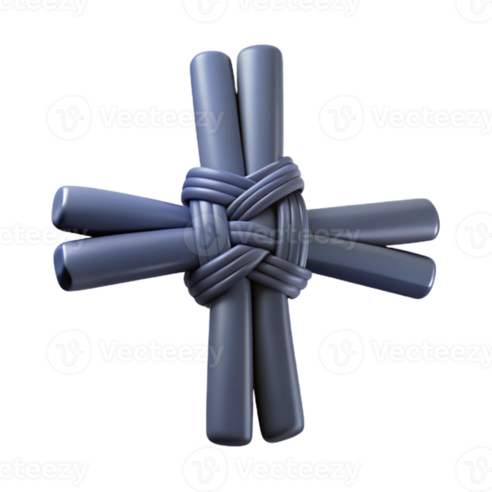 Intertwined Cylinders Forming a Cross Shape png