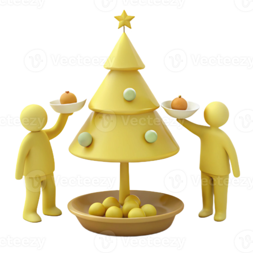 Decorating a Festive Christmas Tree with Ornaments png