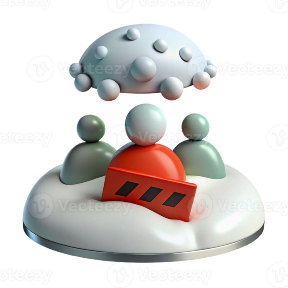 Cloud-Based Platform with Barrier for Group of People png