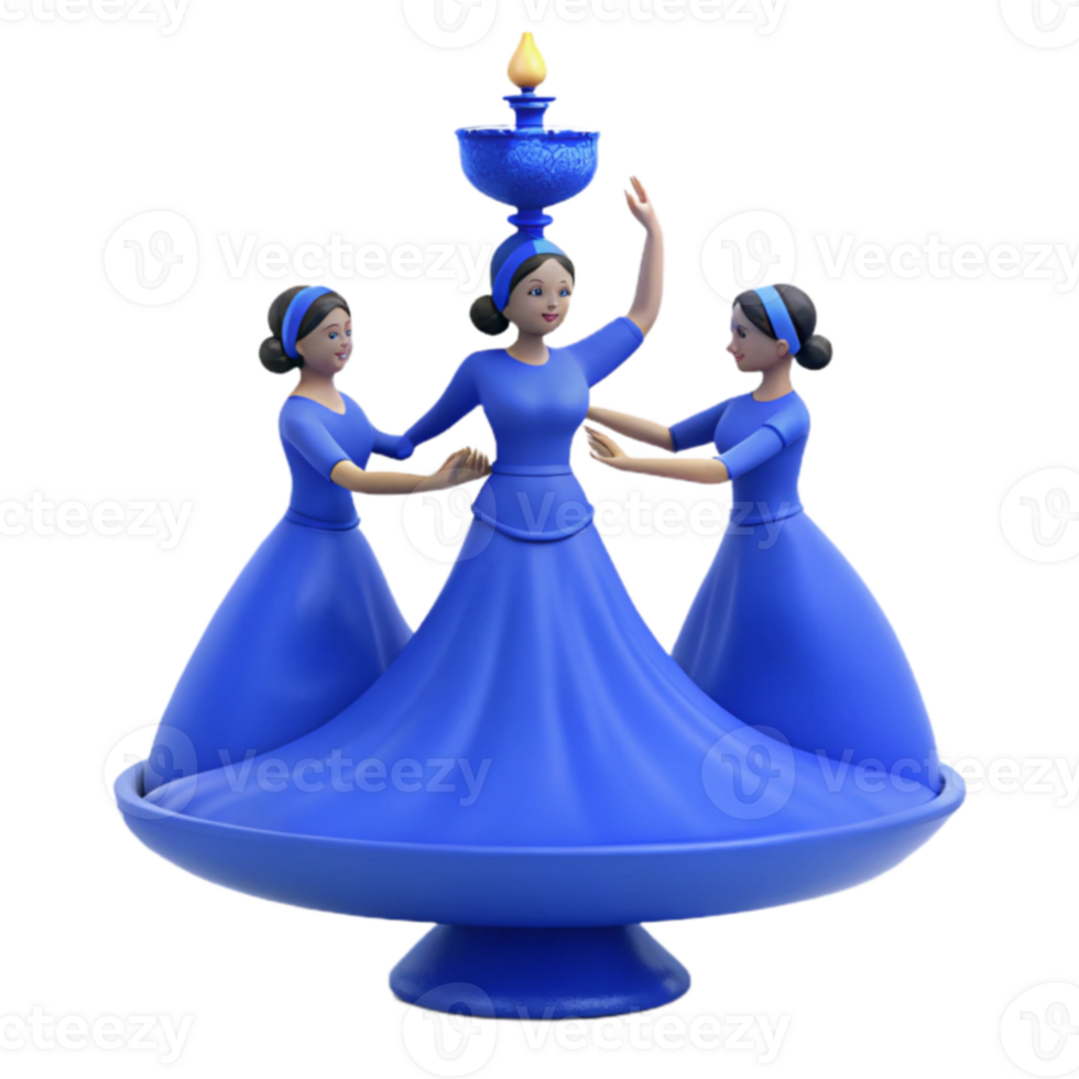 Three Dancing Figures with a Candle png