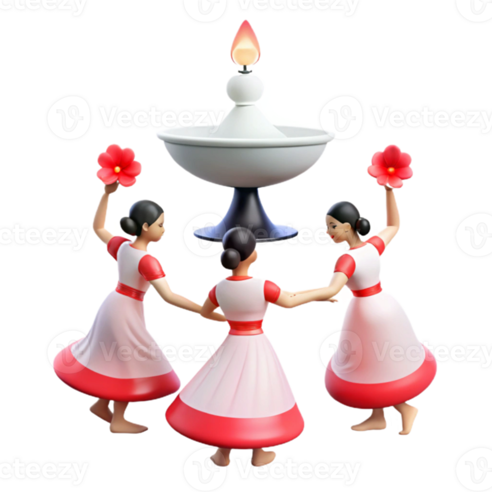Three Women Dancing Around a Flame png