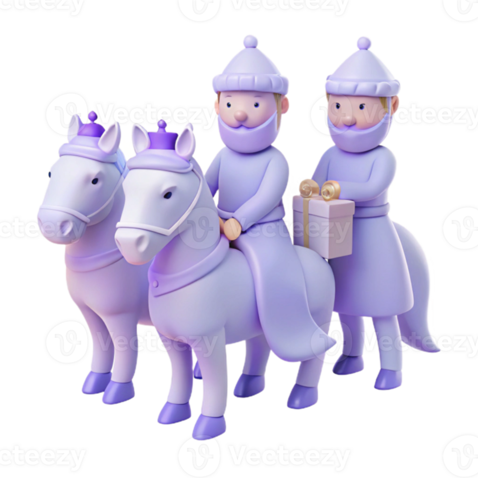 Three Wise Men Riding Horses with Gift png