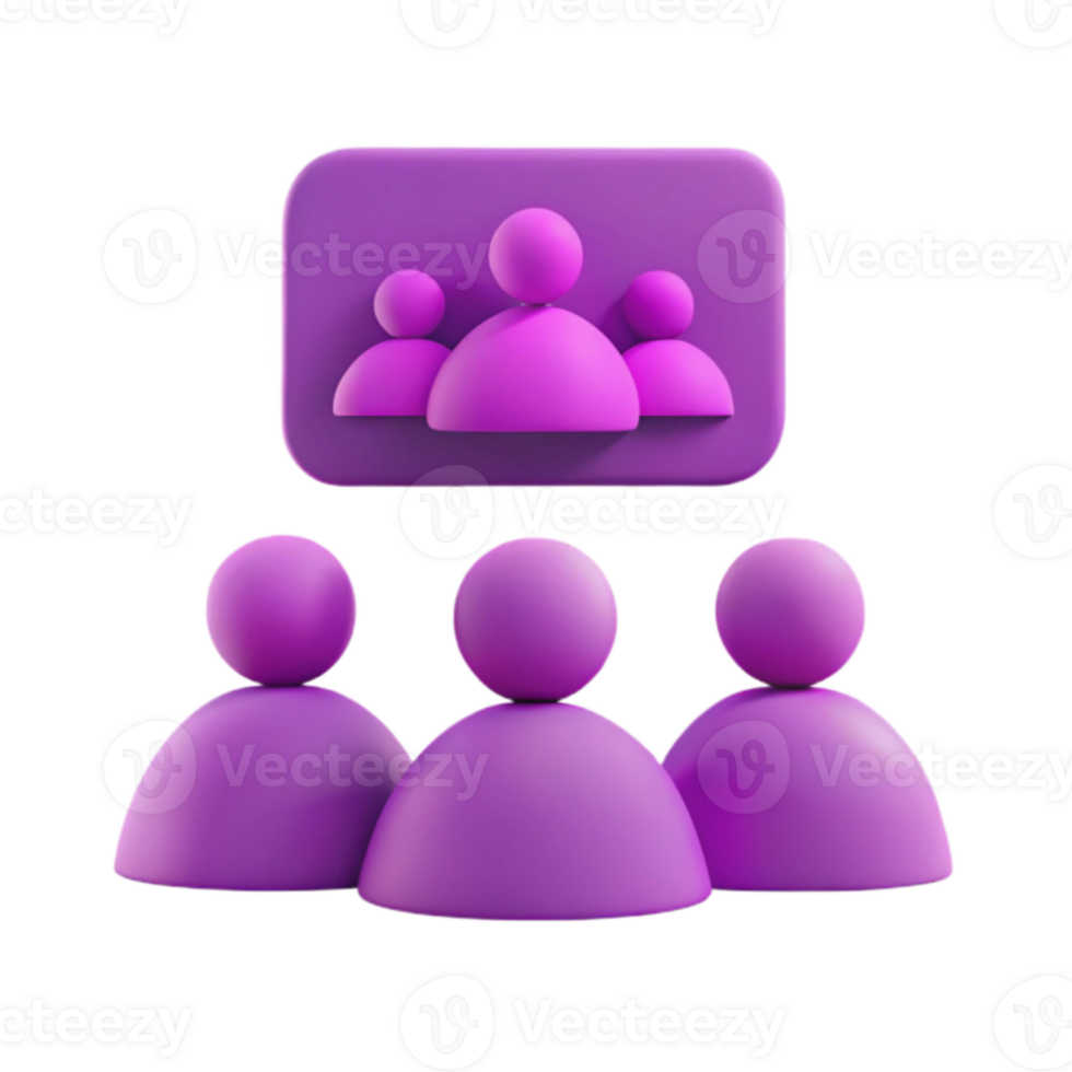 3D Rendered Group of People Icons png