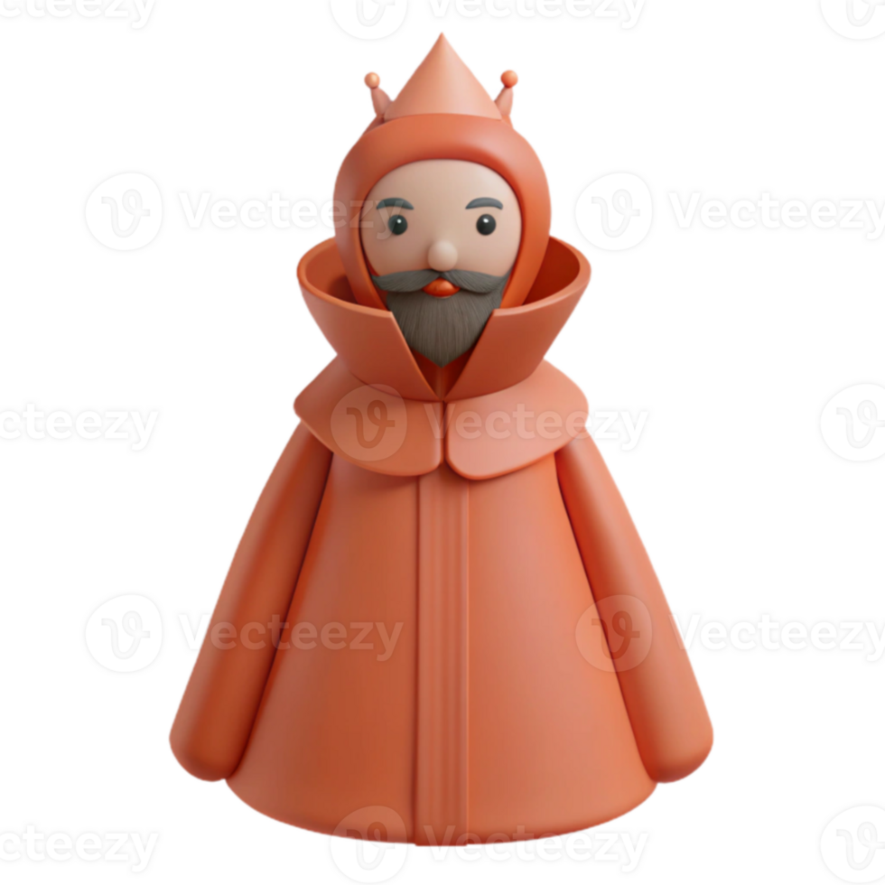 3D Render of a Cartoon King png