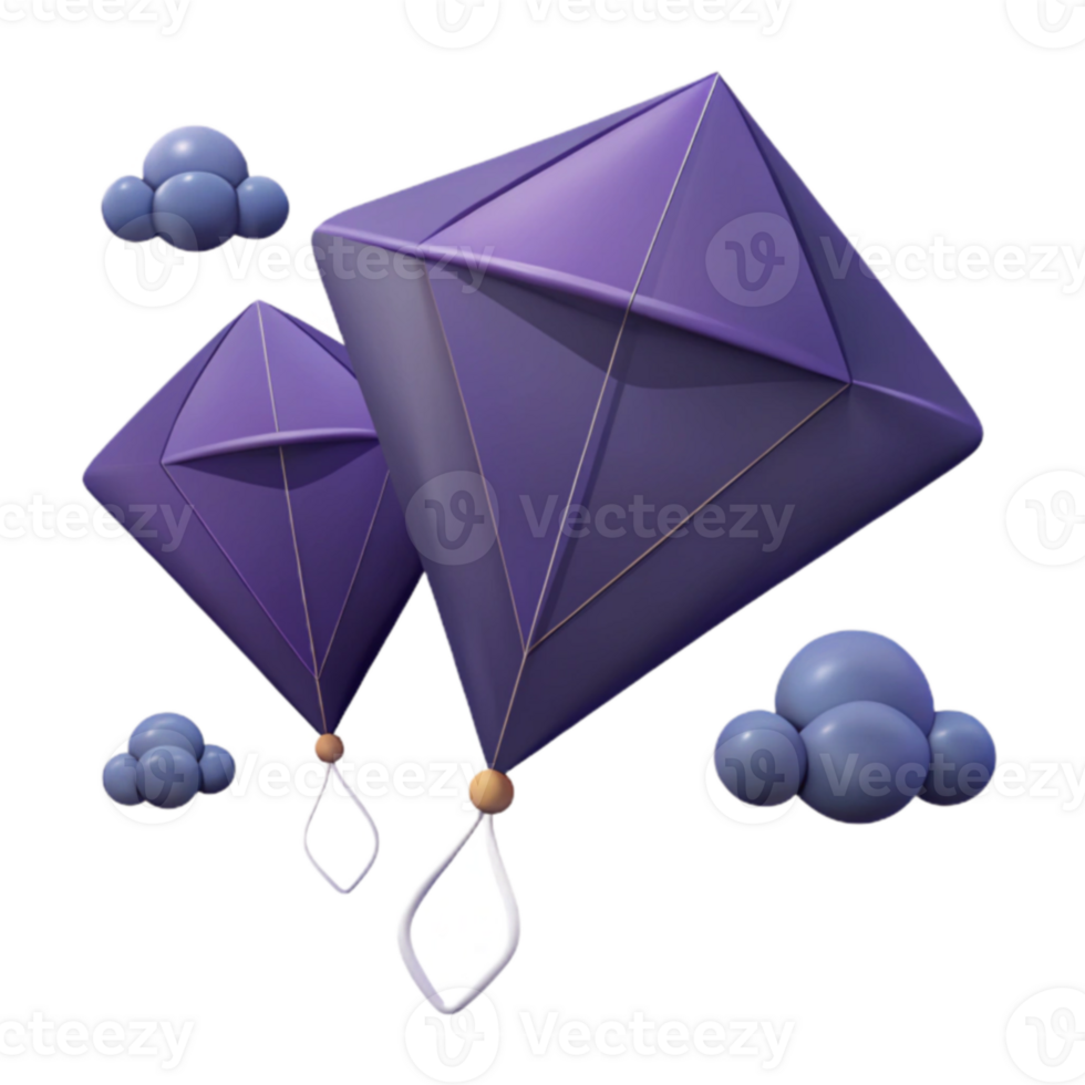 Purple Diamond Balloons Floating in the Sky png