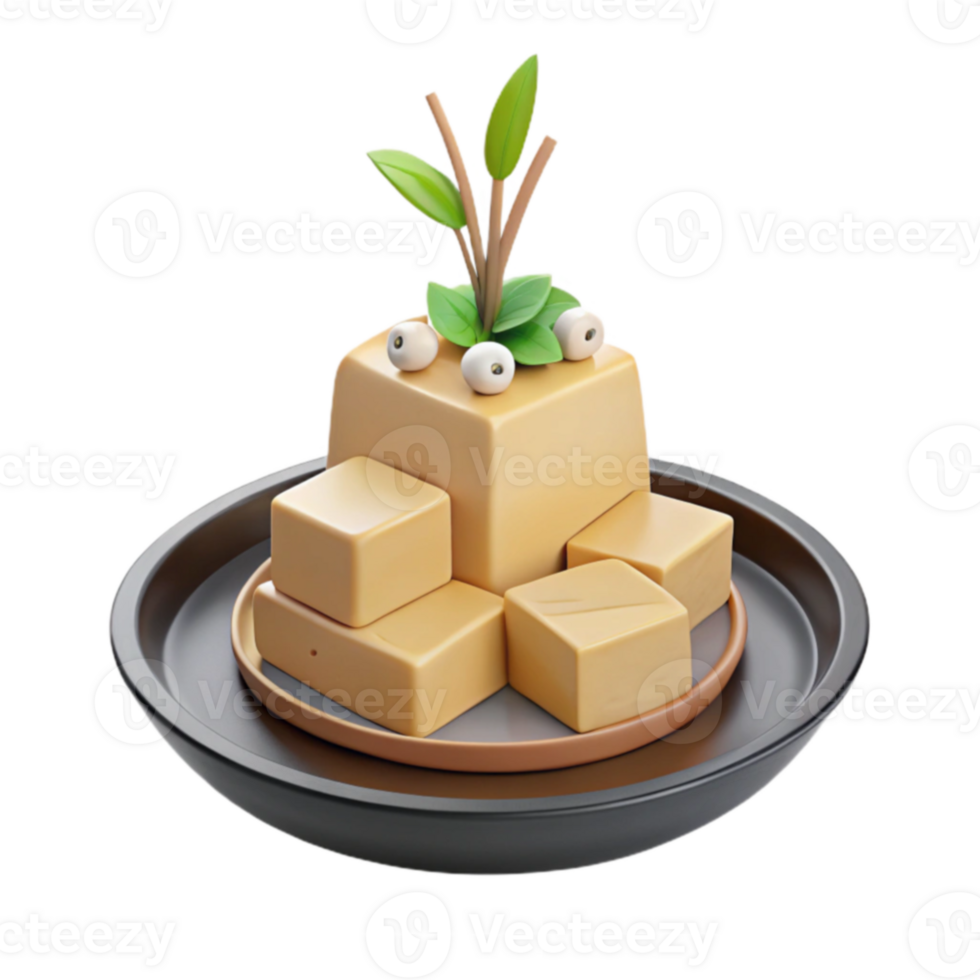 Sweet Treat with Green Garnish and White Pearls png