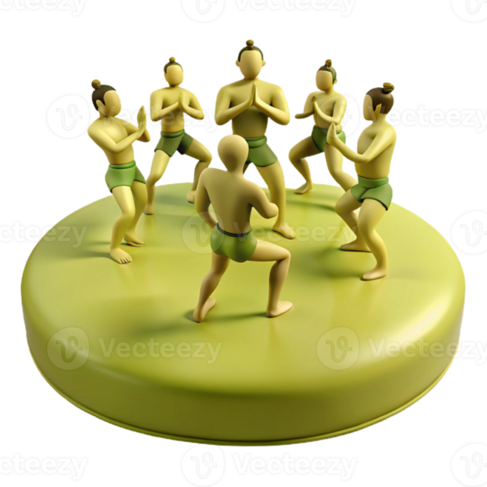 Group of Figures in a Circle, 3D Render png