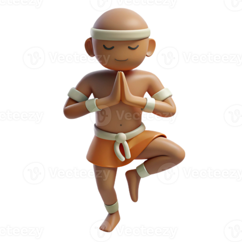3D Illustration of a Person in a Tree Pose png