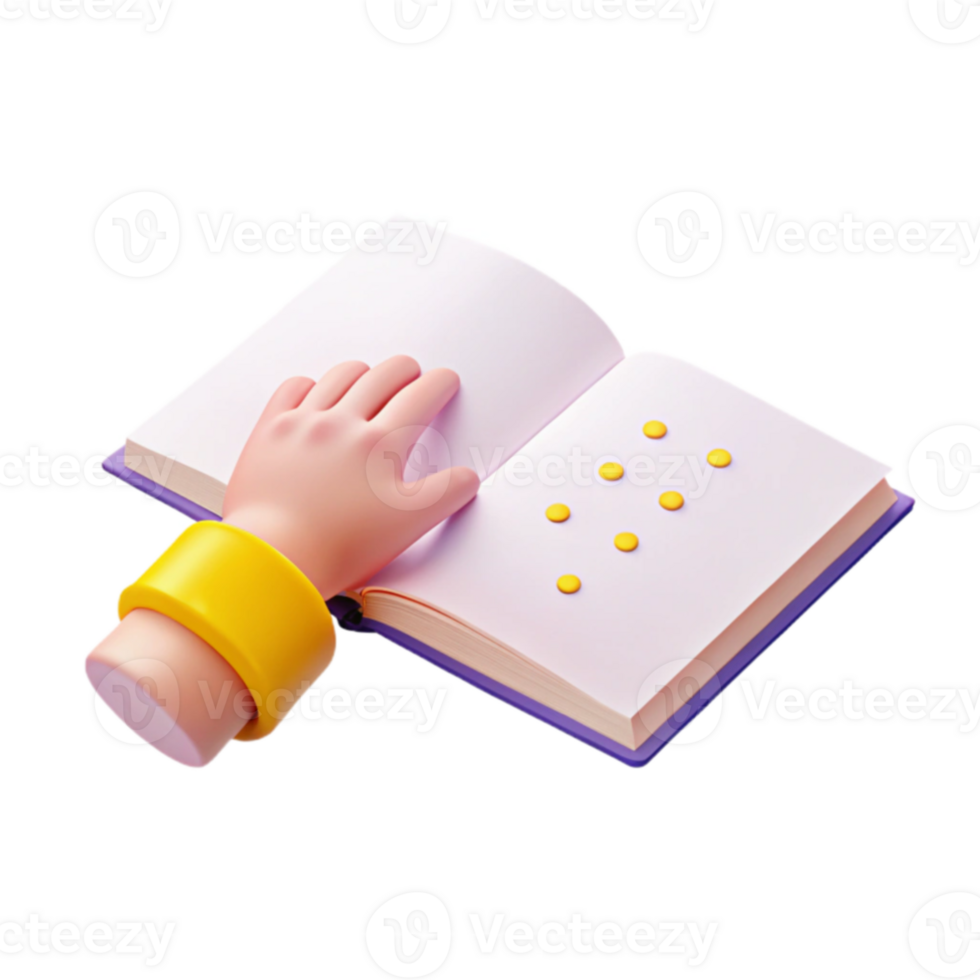 Braille Book Reading with Your Fingers png