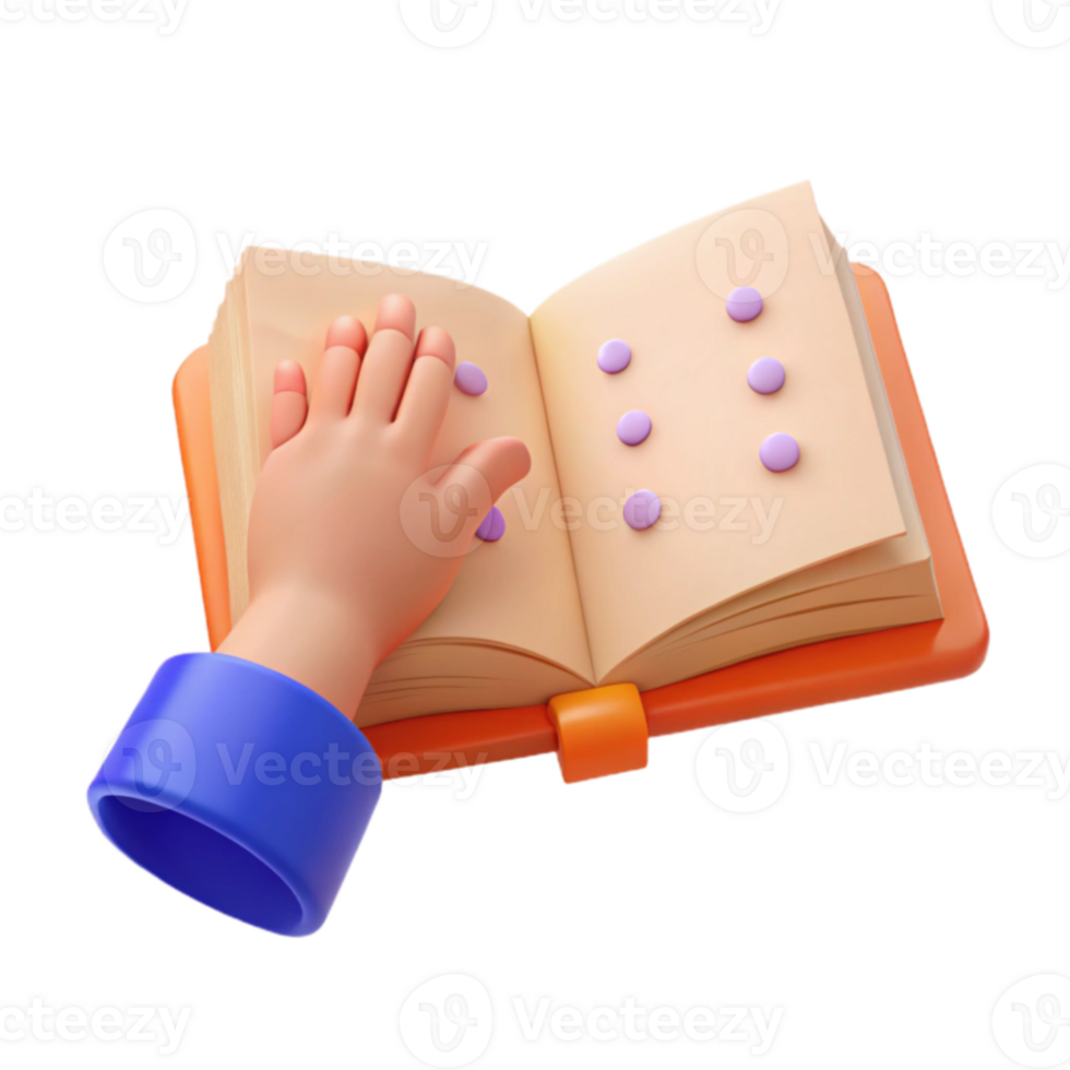 Braille Book Reading with Tactile Sense png