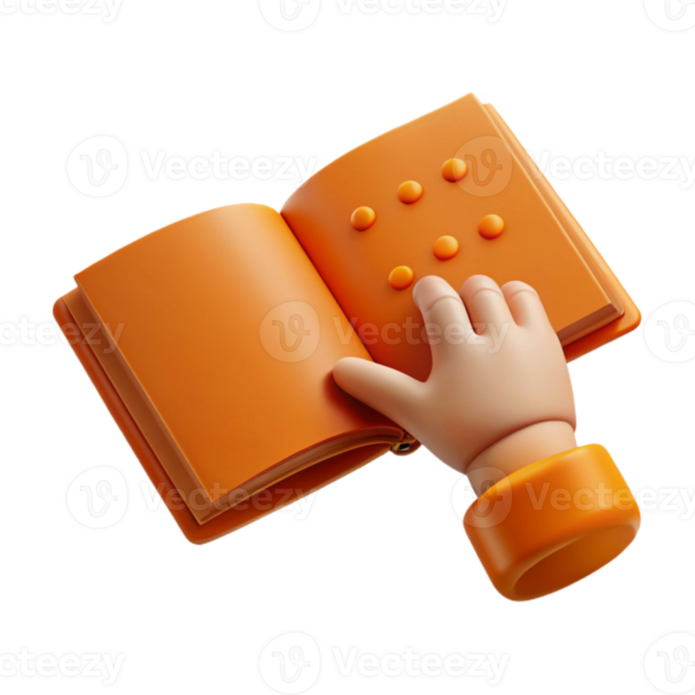 Reading Braille A Hand on a Book png