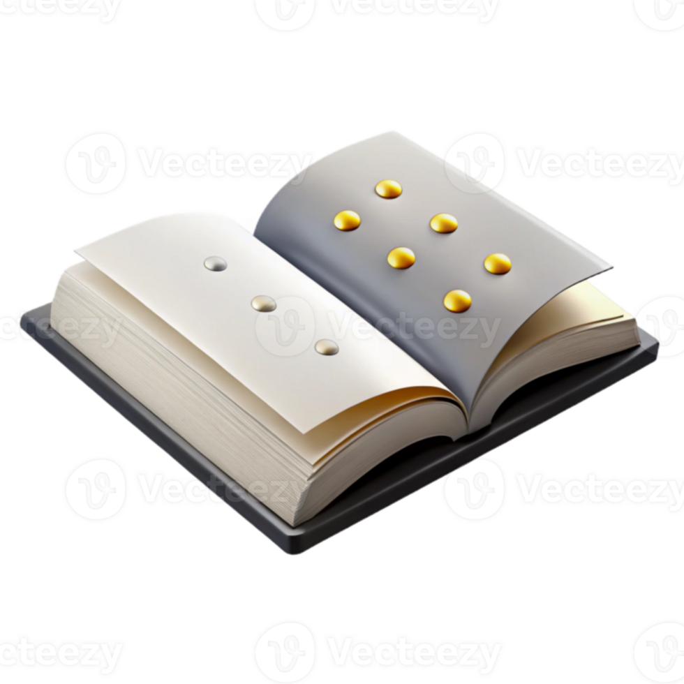 Open Book with Golden and Silver Dots png