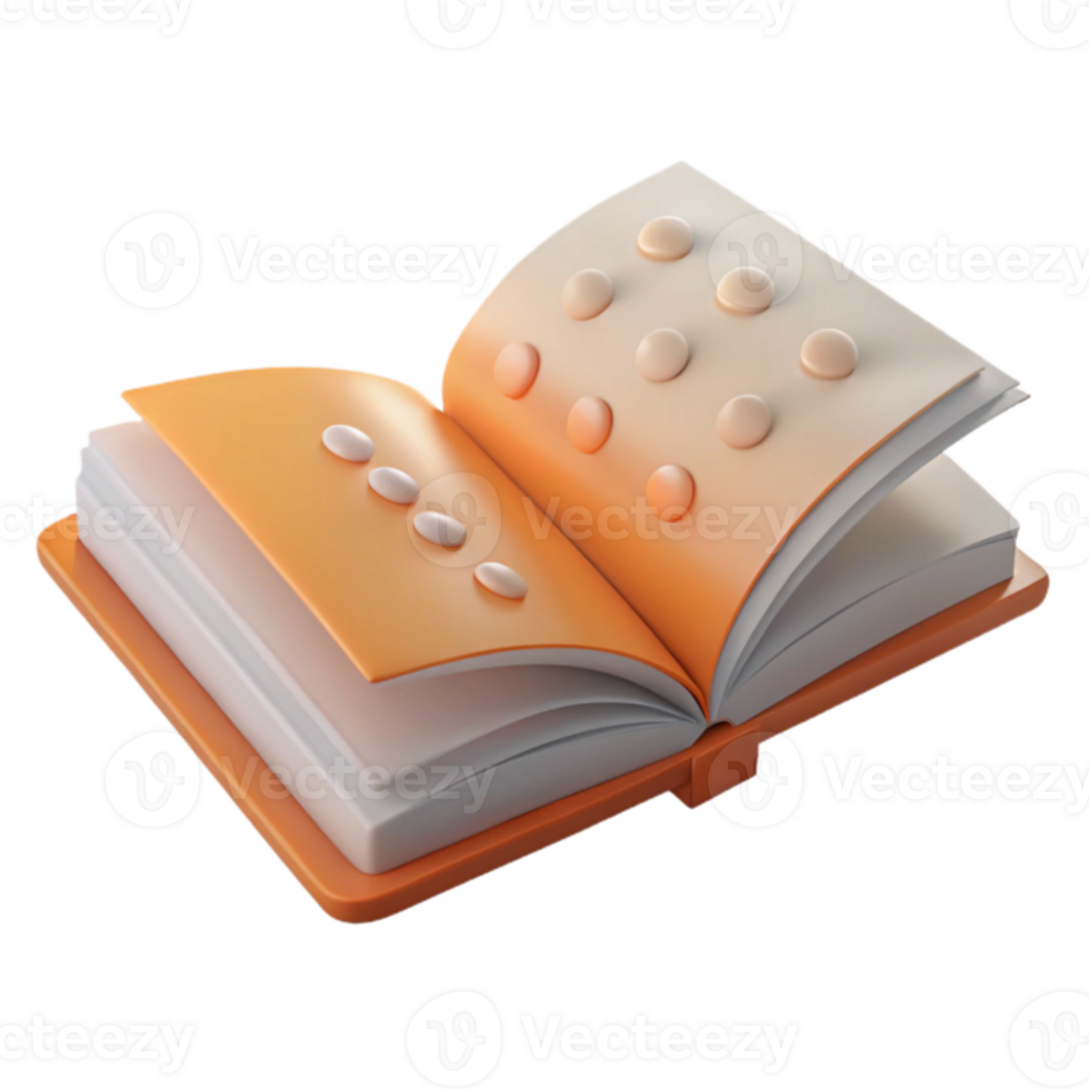 Open Book with 3D Rendered Dots png