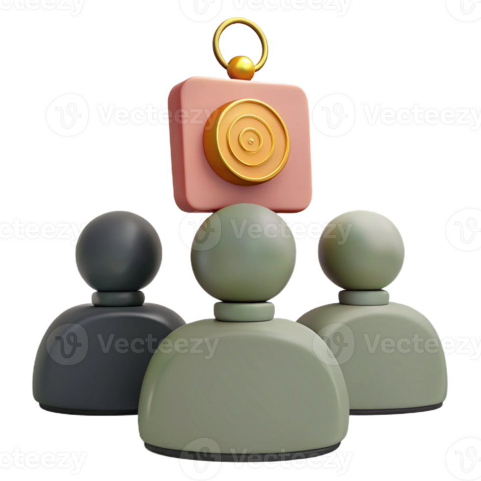 Three People with a Target Icon on Top png