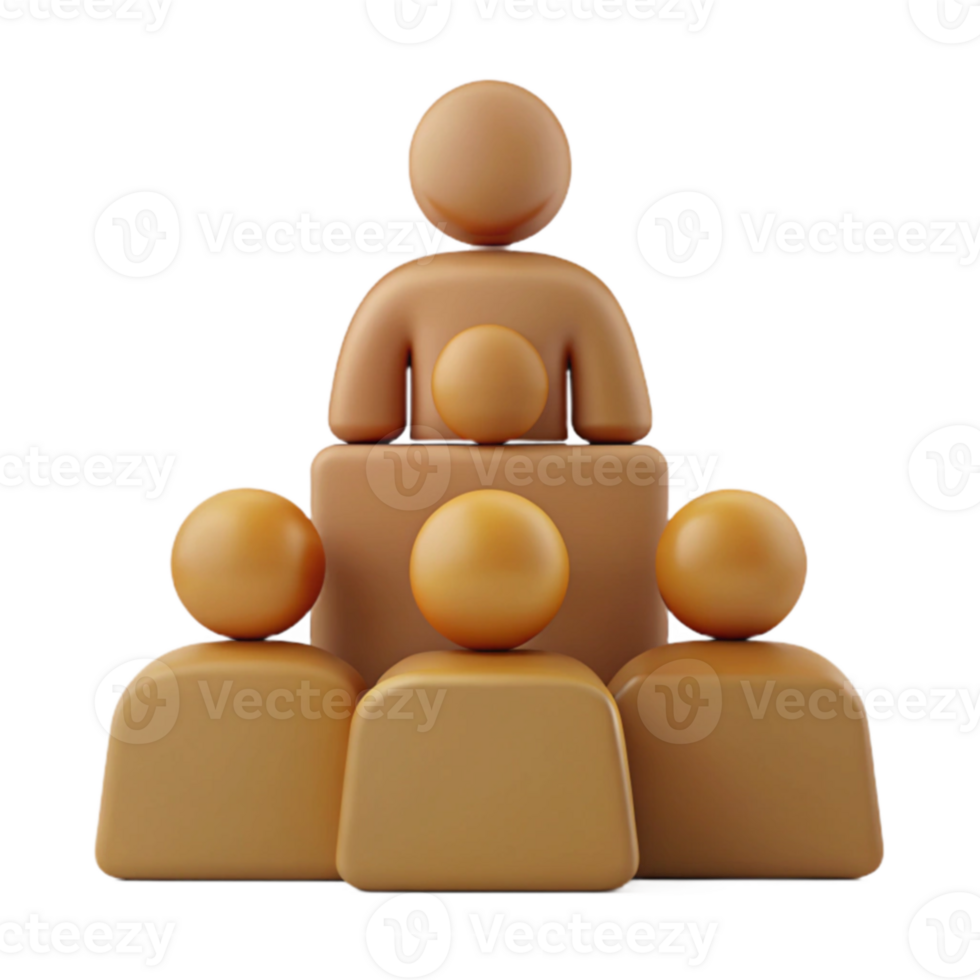 Leadership and Teamwork A 3D Illustration of a Group of People png
