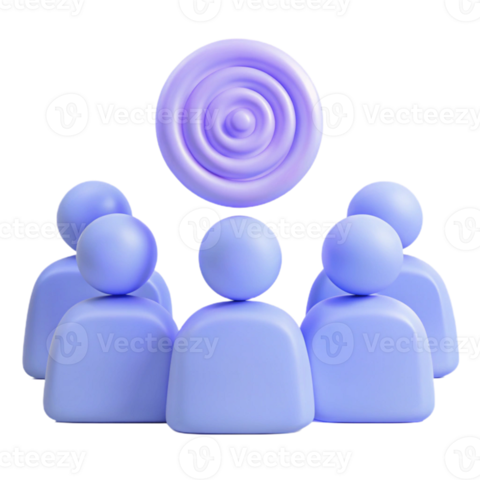 Group of People Looking Up at a Target Symbol png