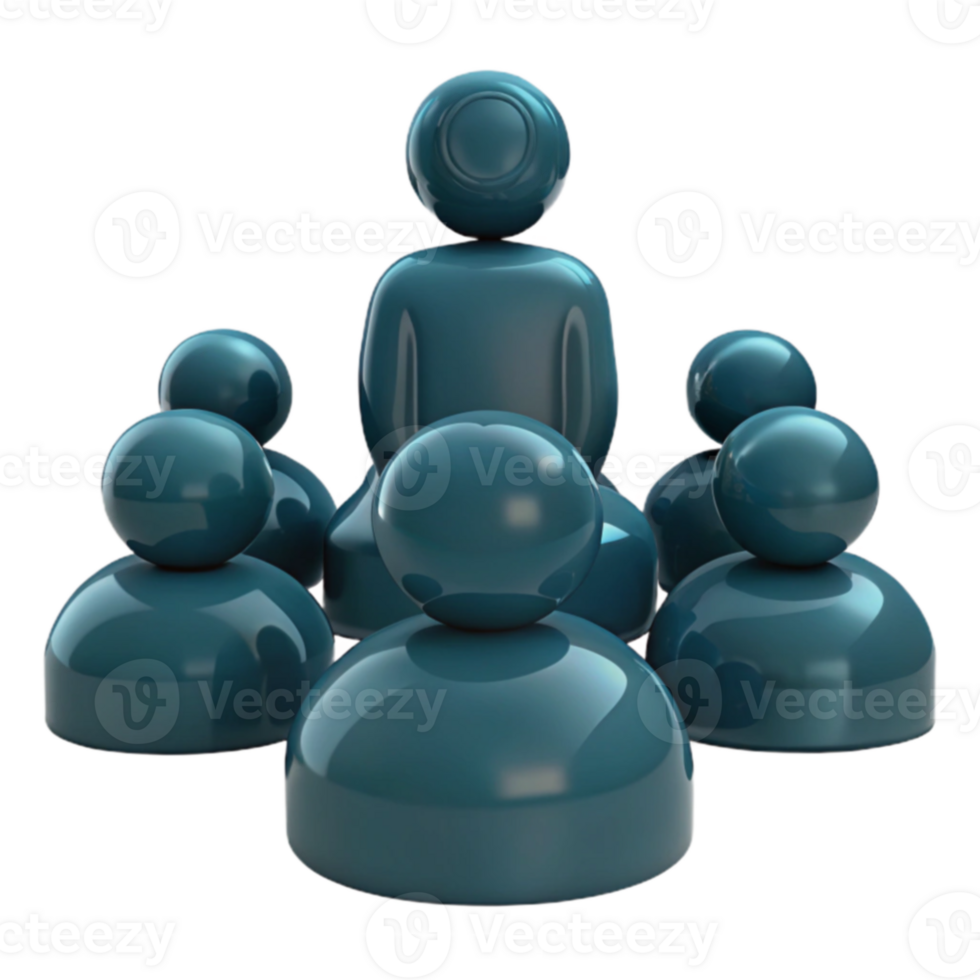 Group of 3D People Icons Collaboration, Teamwork, and Unity png