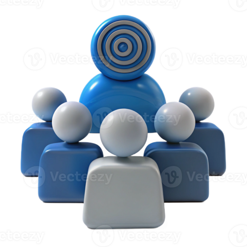 Teamwork and Goal Achievement Illustration of a Group of People Surrounding a Target png
