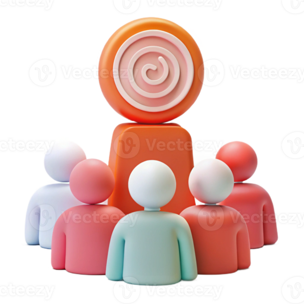 Group of People Gathered Around a Circular Symbol png