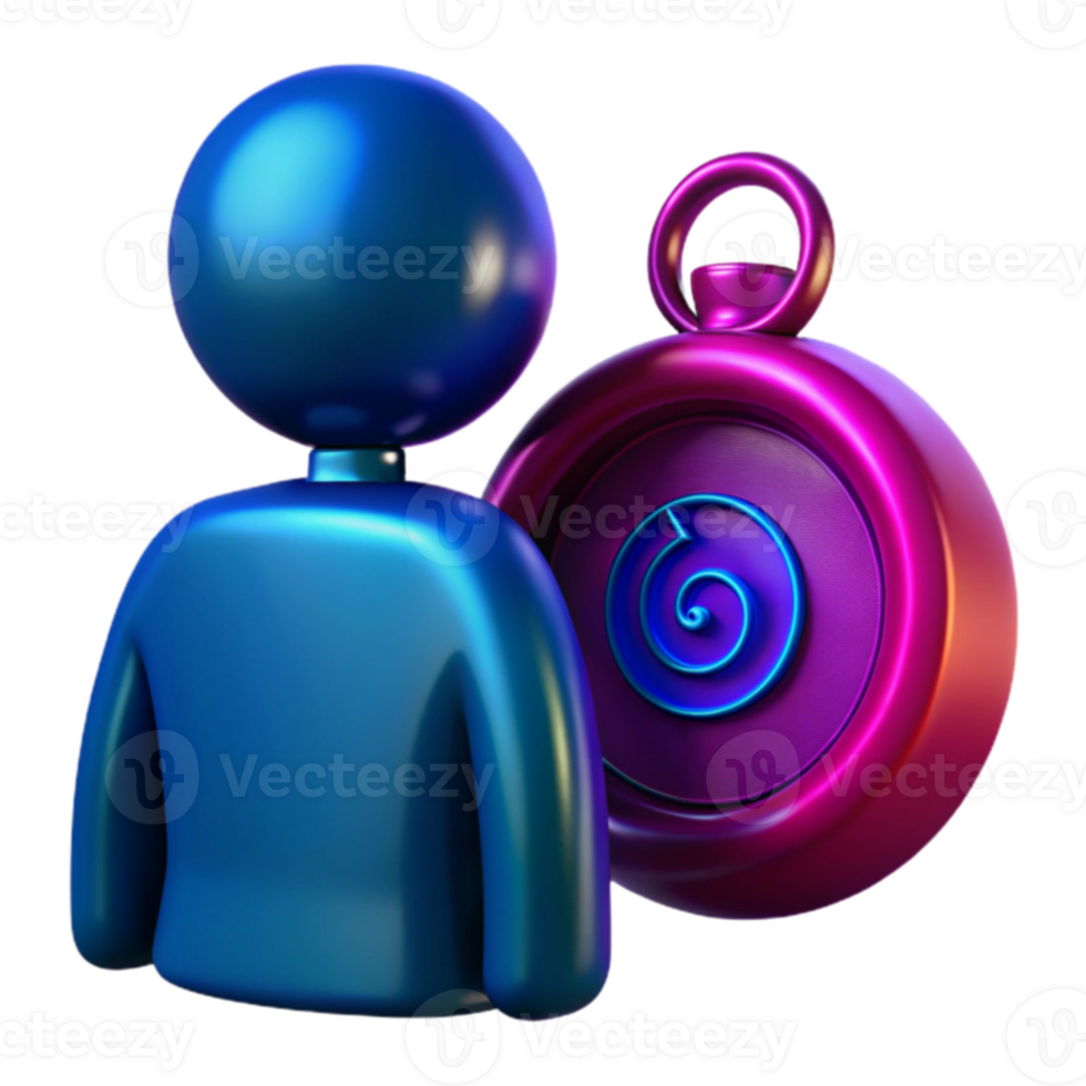 Person with Spiral Clock Icon png