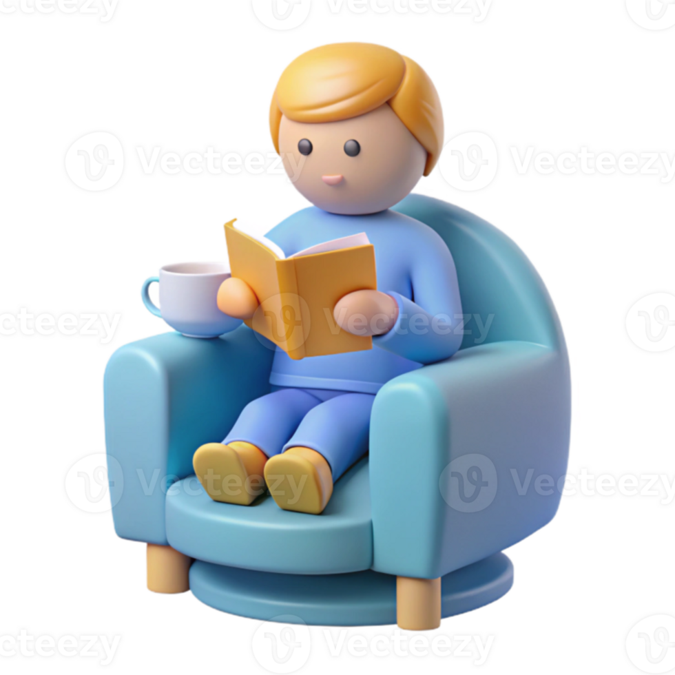 Relaxing in a Comfy Chair with a Good Book png