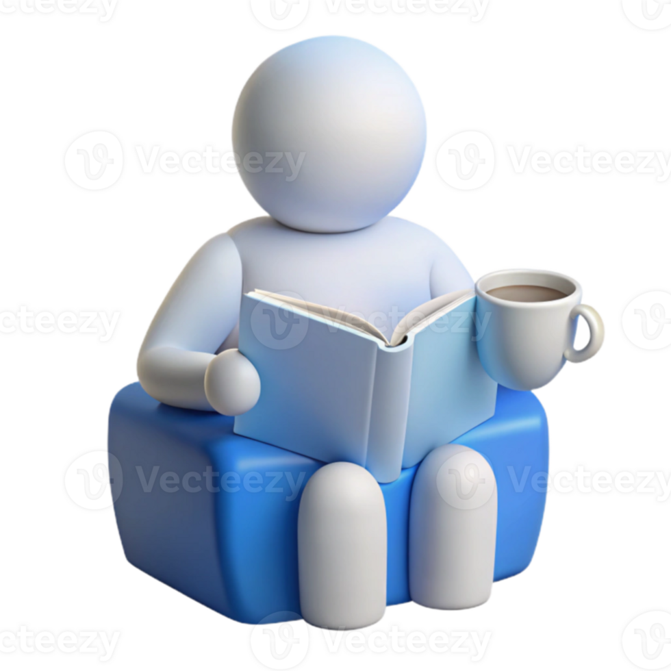 Relaxing with a Book and a Drink png