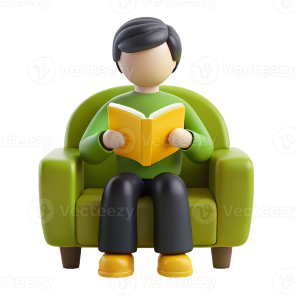 Relaxed Reading in a Comfortable Chair png
