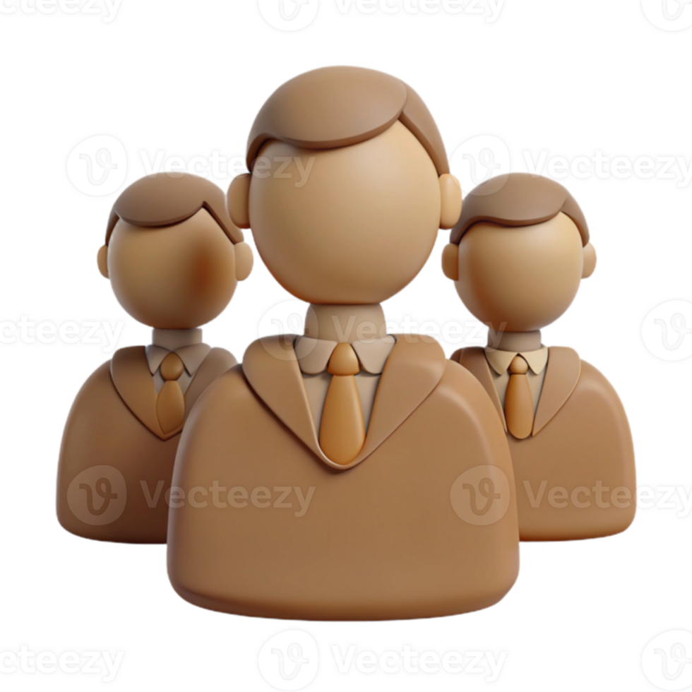 3D Rendered Cartoon Characters Business People png