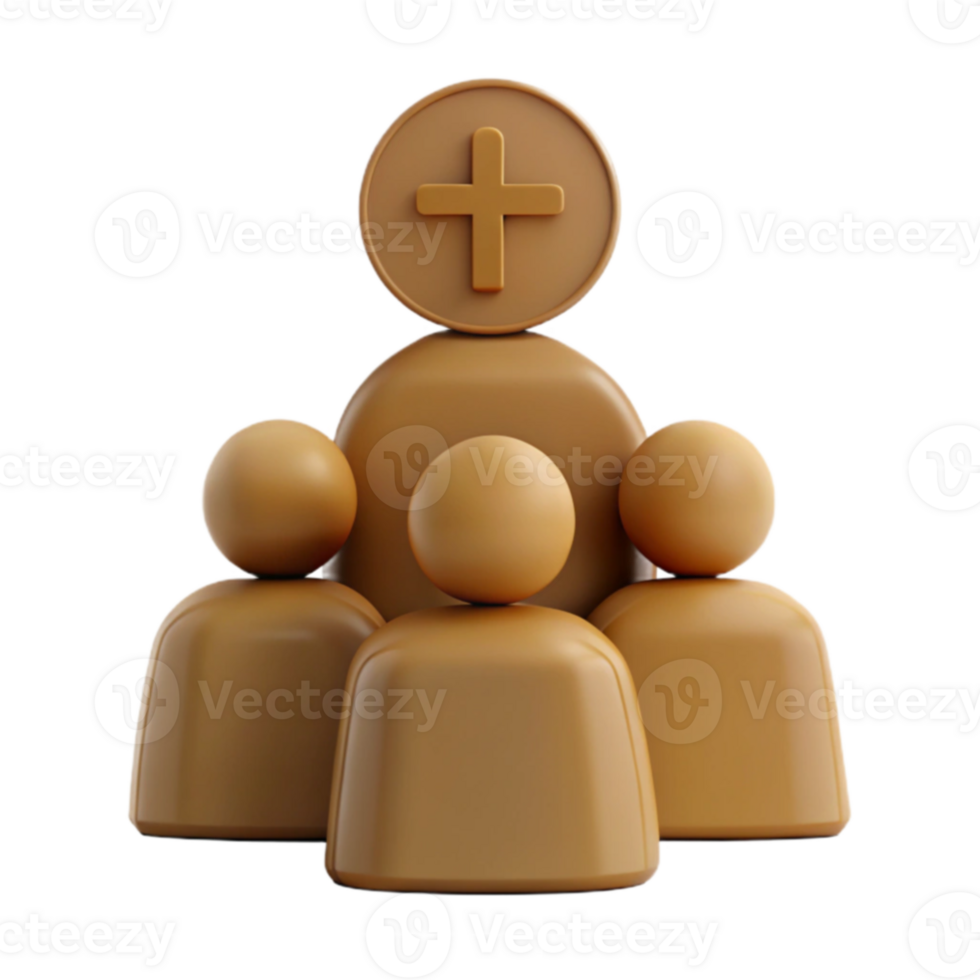 Group of People with a Plus Sign Icon on Top png