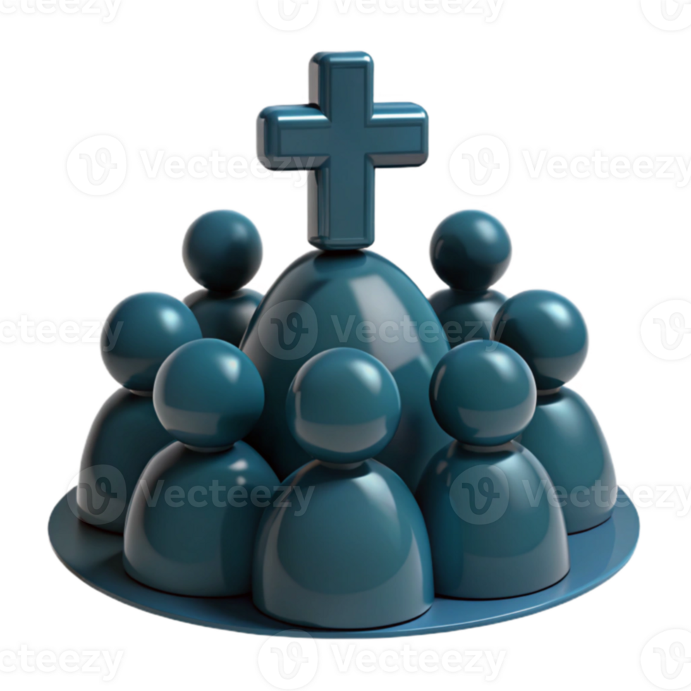 Group of People Surrounding a Cross png