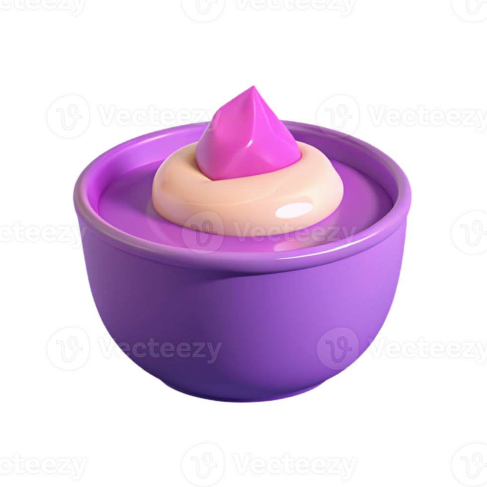 Purple Bowl with Pink and White Swirl png