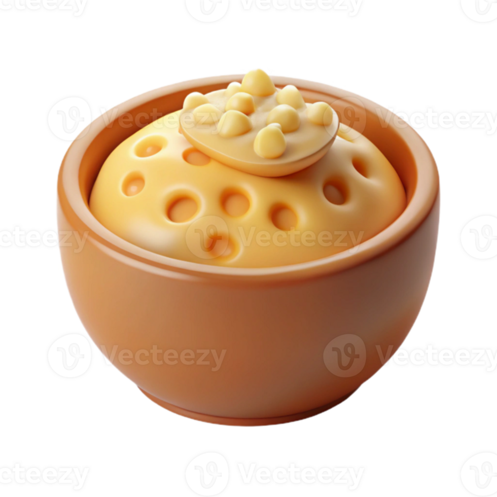 Creamy Dessert with Chocolate Topping and Dotted Surface png