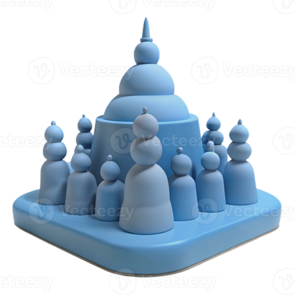 Blue 3D Stacked Sphere Shapes png