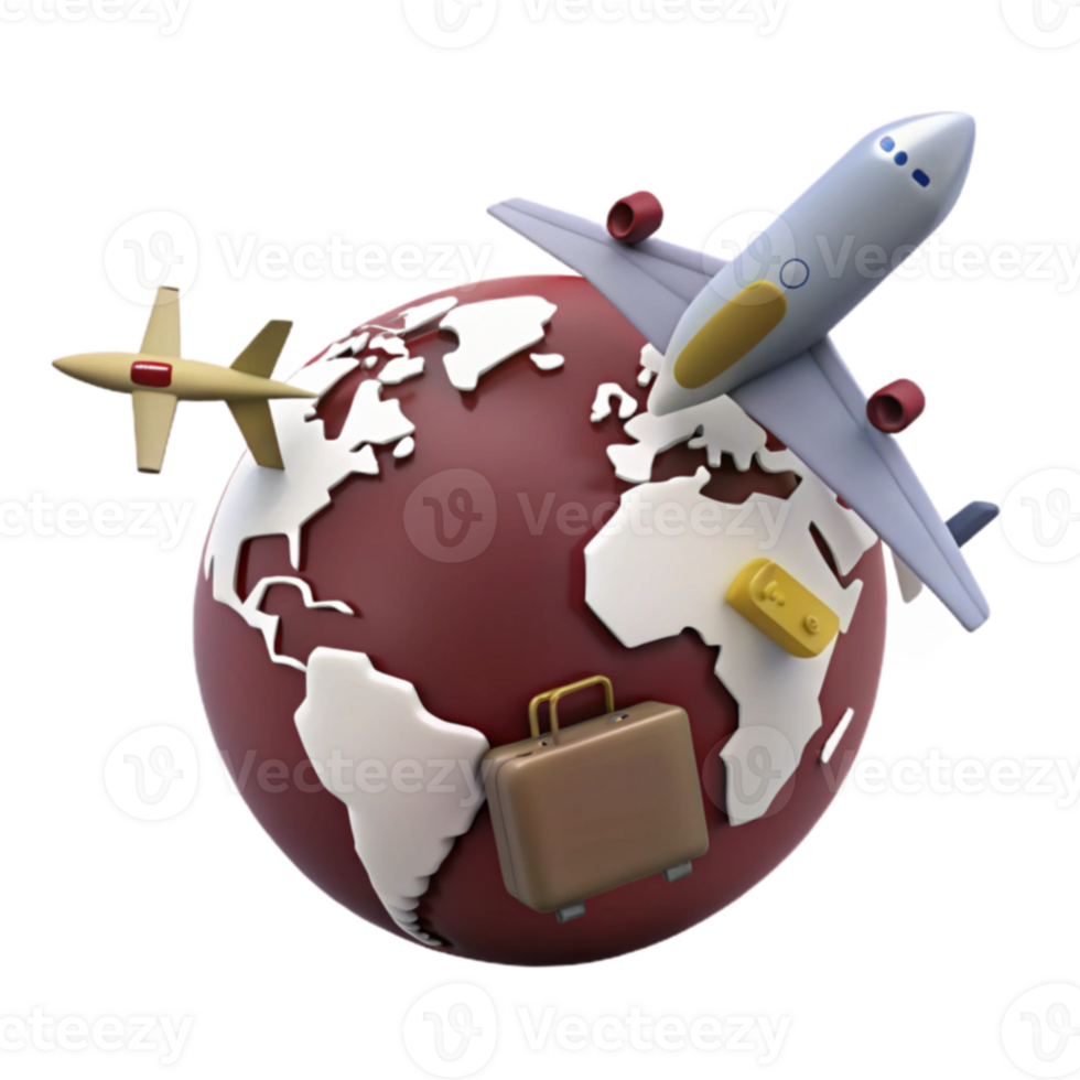 Travel the World with Planes and Suitcases png