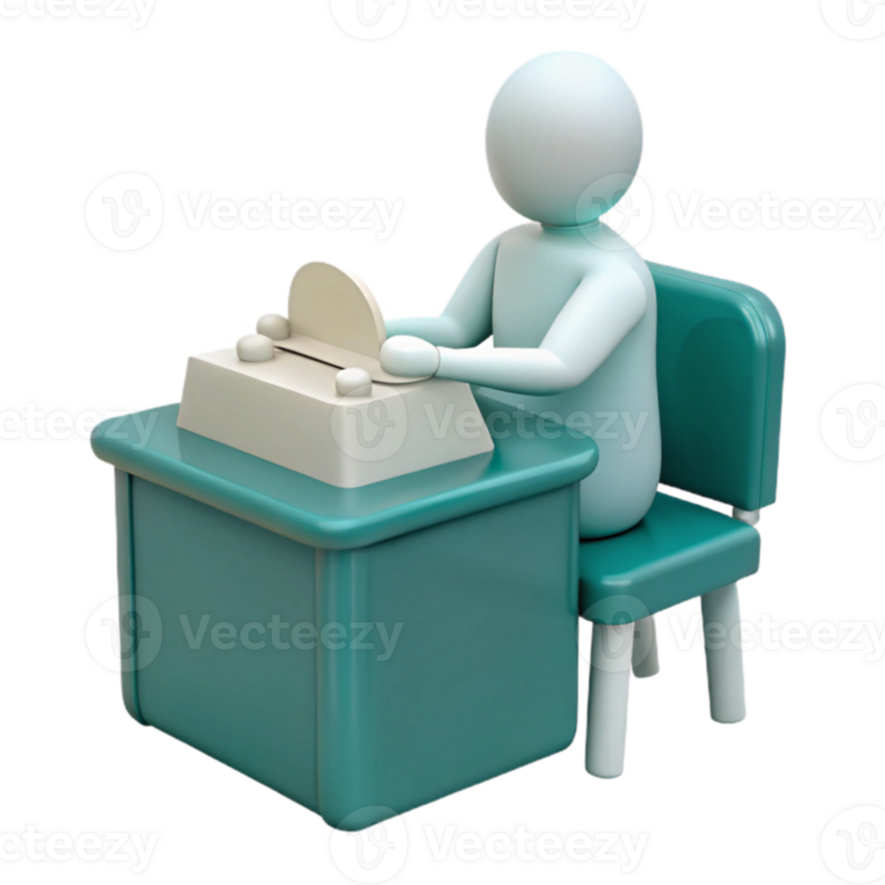 Person Using a Machine with a Round Display png