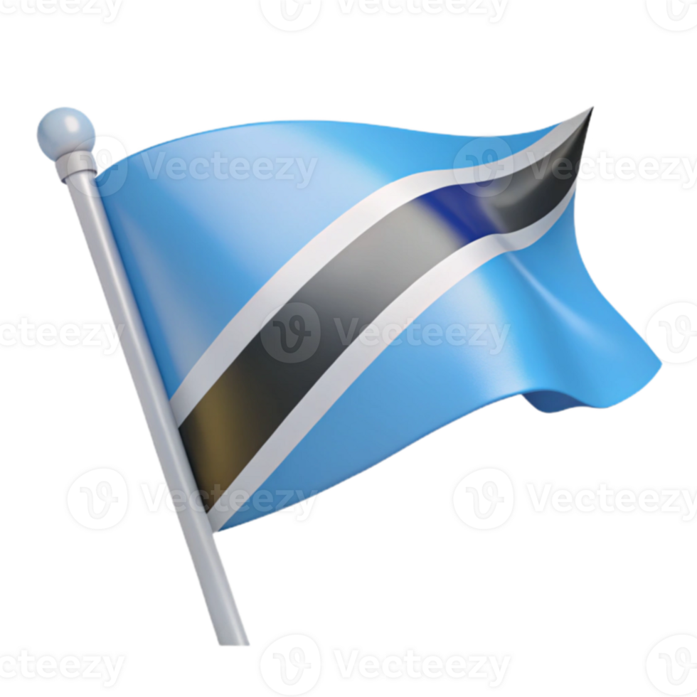 Waving Flag of Botswana png
