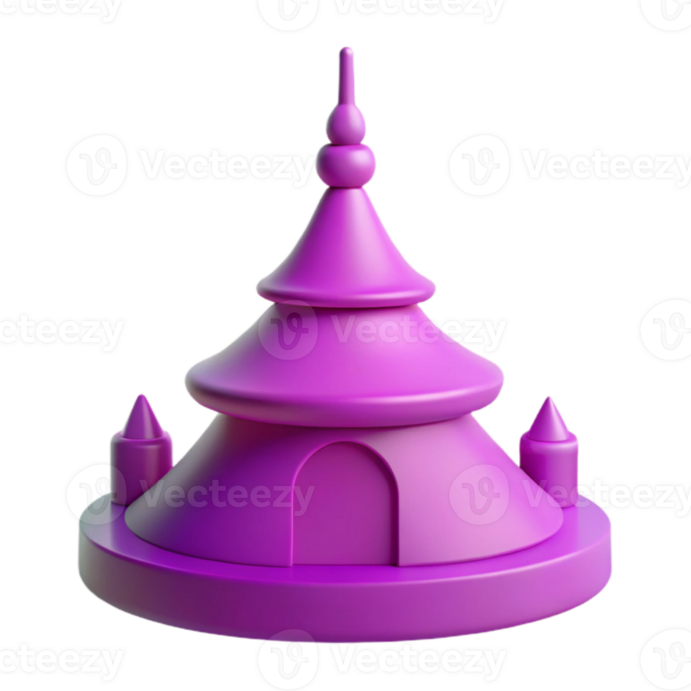 Purple 3D Rendered Castle Illustration png