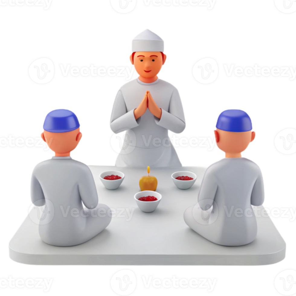Three People Sitting Together with Bowls of Food and a Candle png