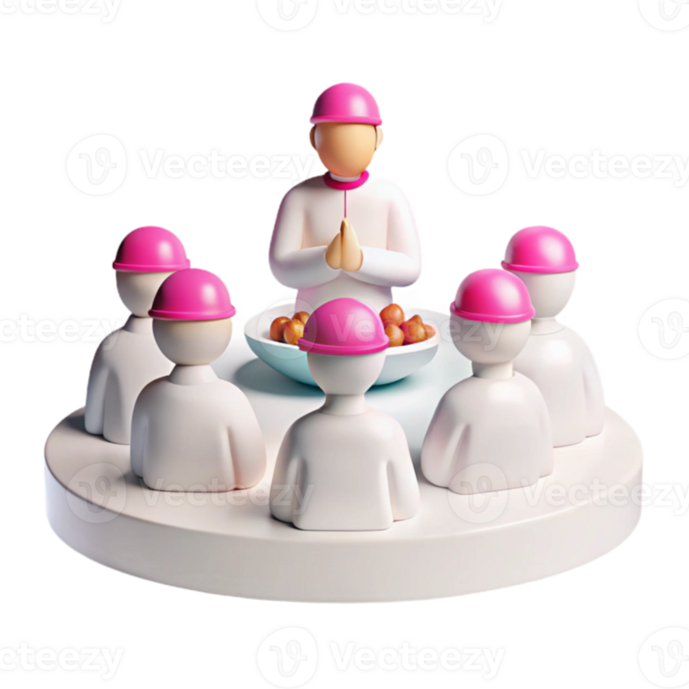 3D Rendered Illustration of a Group of People Sitting in a Circle with a Person in the Center png