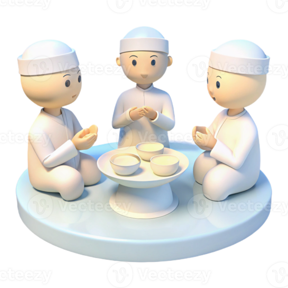 Three Cartoon Characters Sharing a Meal Together png