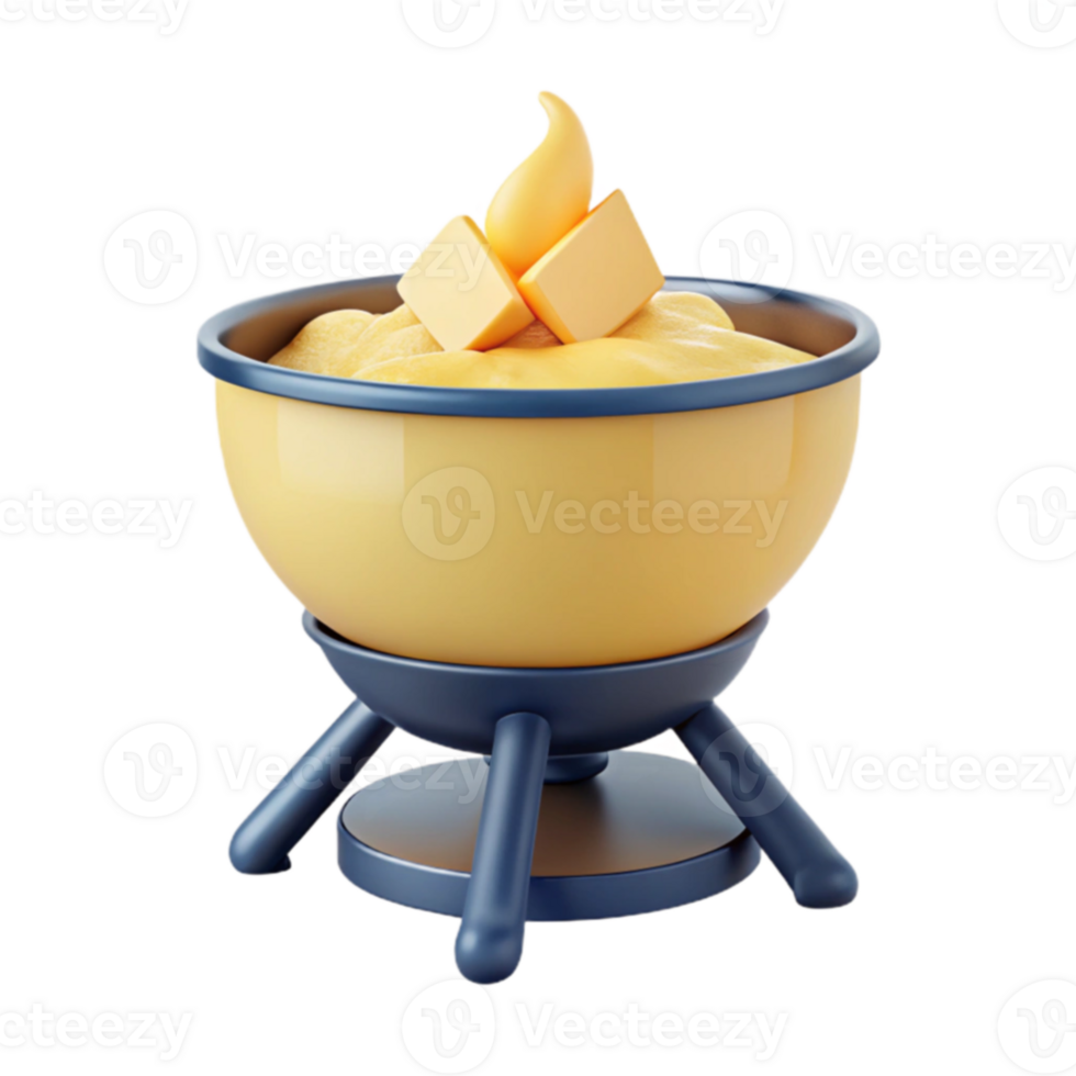 Melted Cheese Fondue Pot png