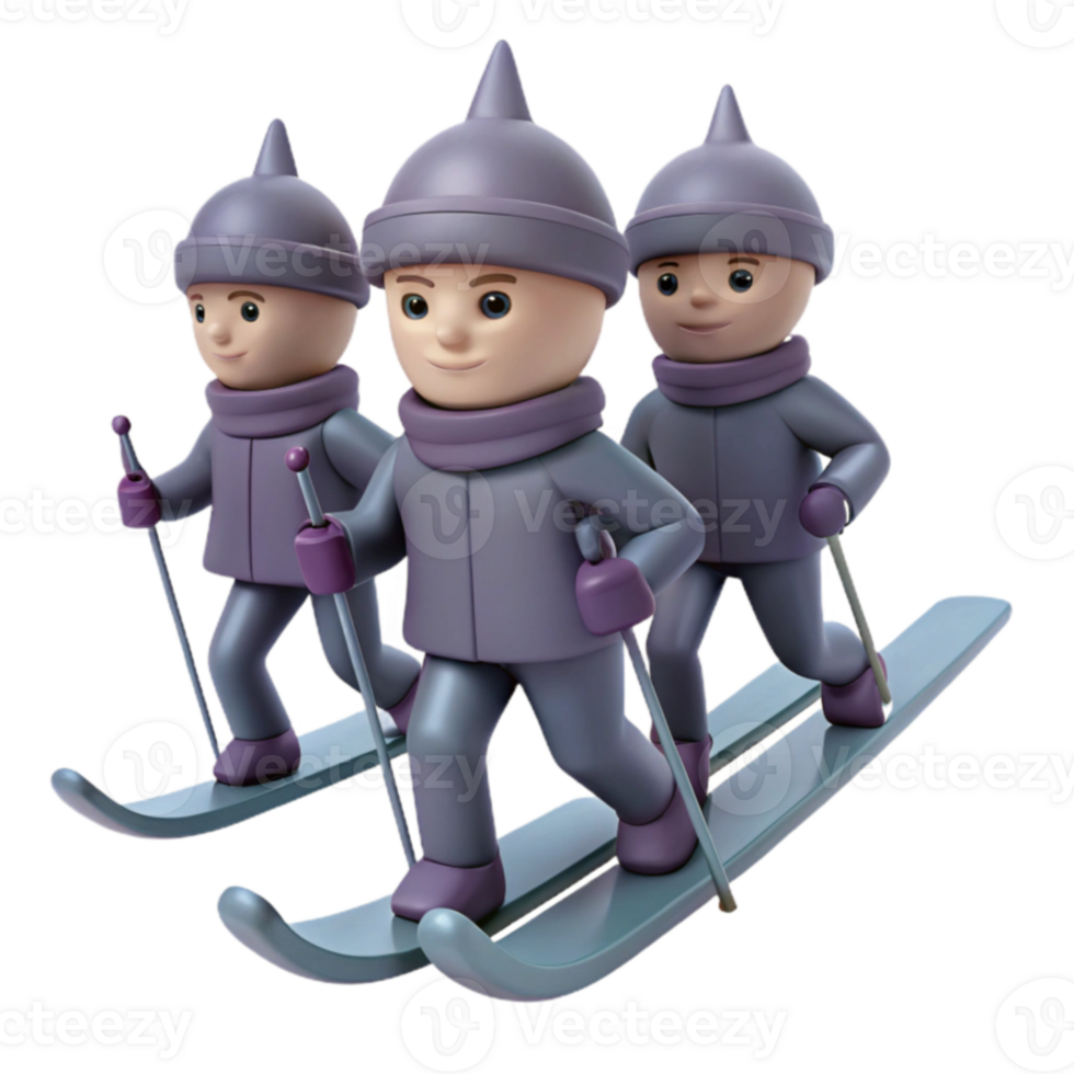 Winter Fun Skiing with Friends png