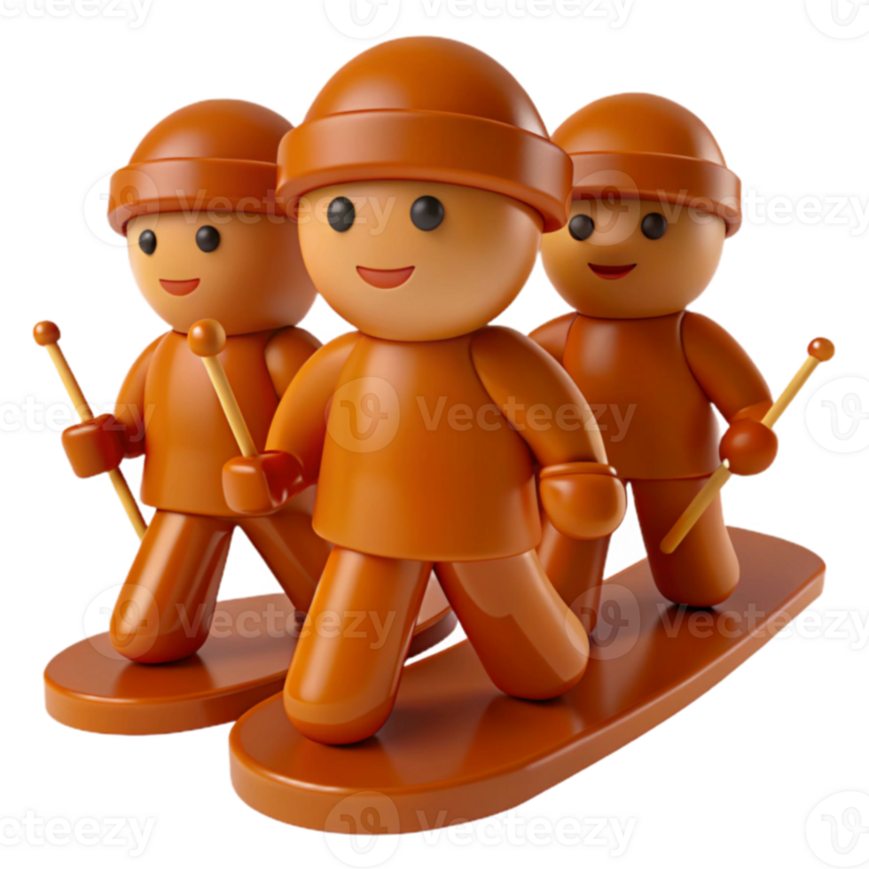 Smiling Characters on Skis png